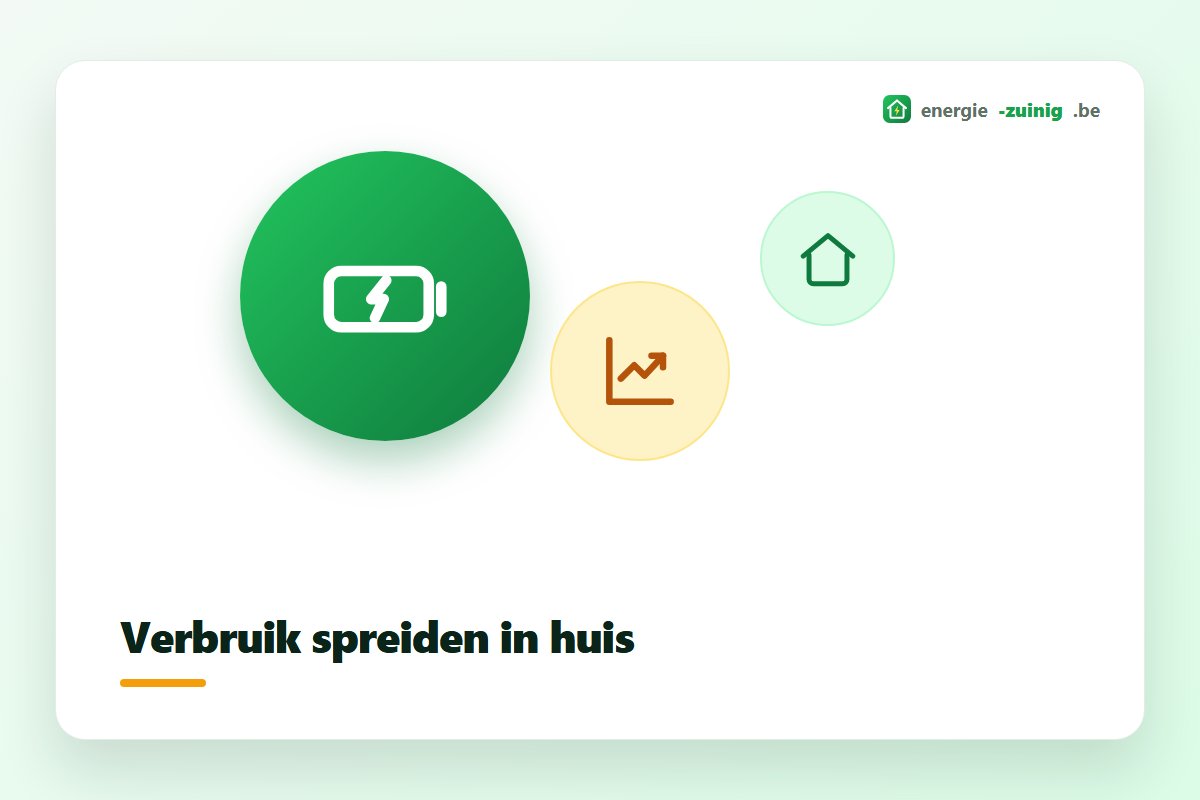 Tijdlijn die toont hoe dezelfde huishoudtoestellen gespreid over de avond een lagere kwartierpiek geven