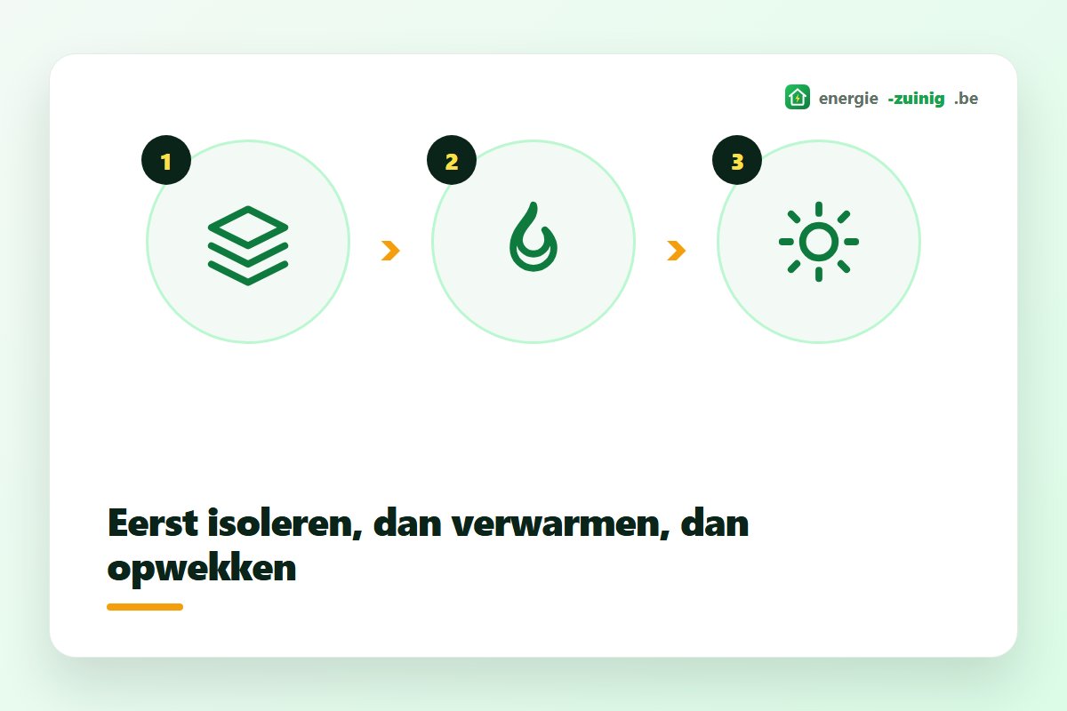 Volgorde van energiebesparende renovatie: eerst isoleren, dan verwarmen, dan energie opwekken