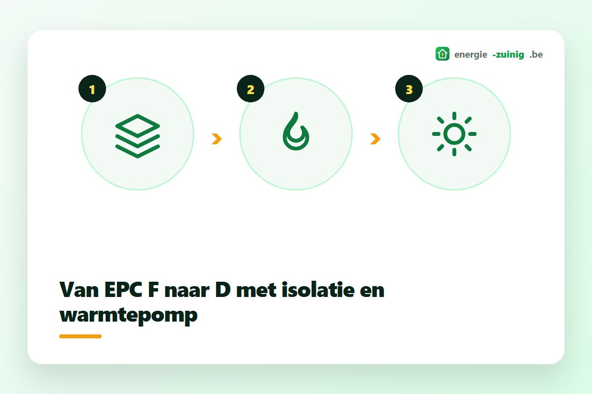 Van EPC F naar D met isolatie en een warmtepomp om de EPC-waarde te verlagen