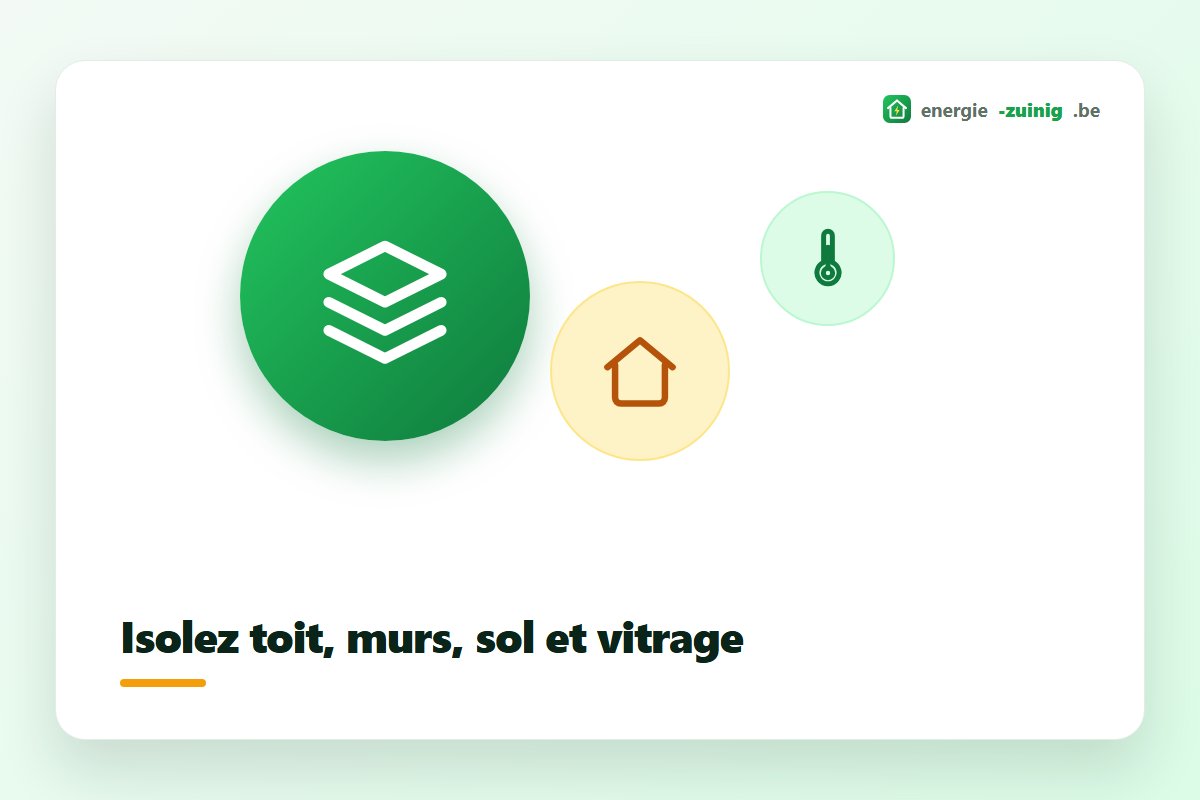 Isolation de la toiture et des murs limitant les pertes de chaleur d'une maison