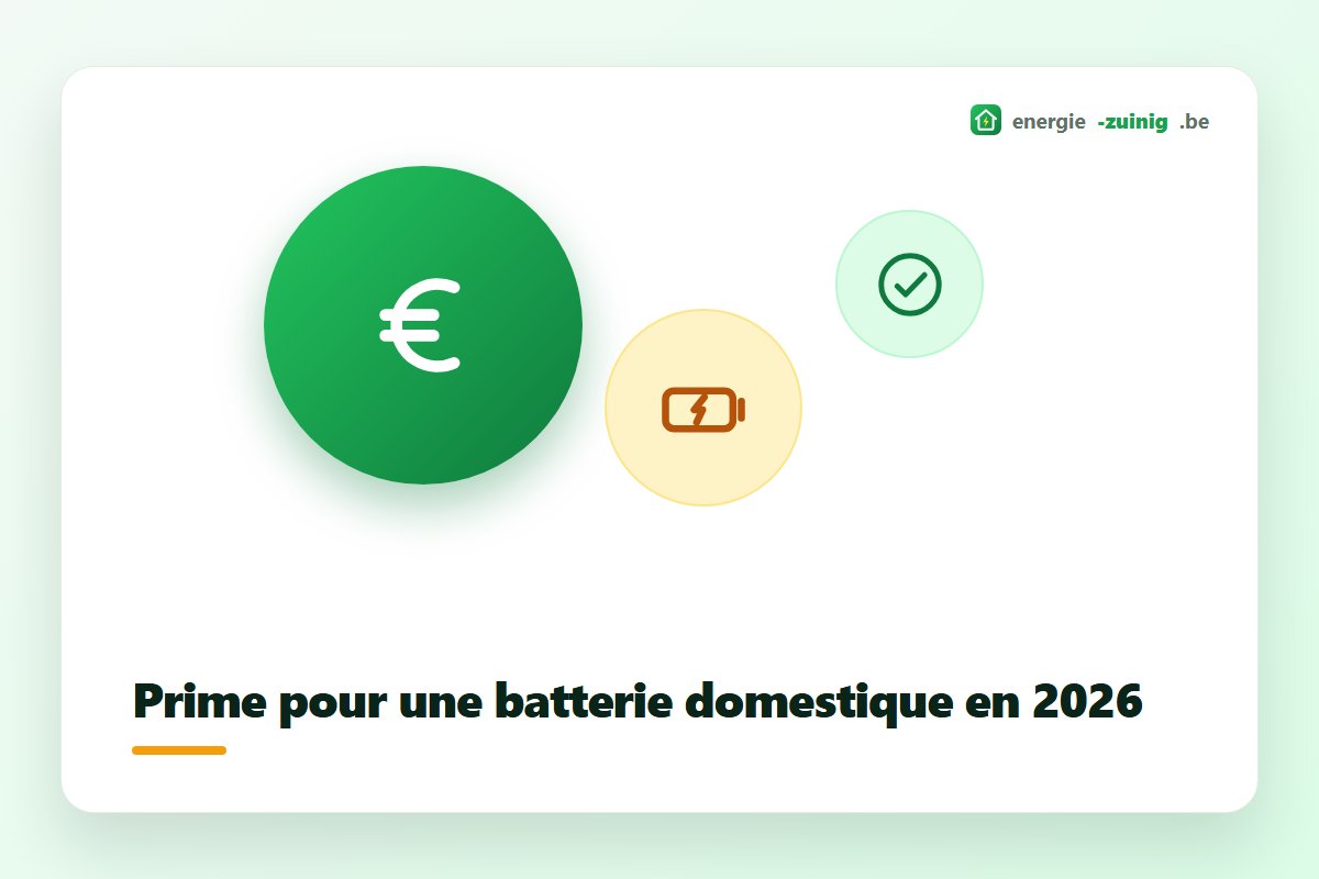Prime pour une batterie domestique en Belgique en 2026