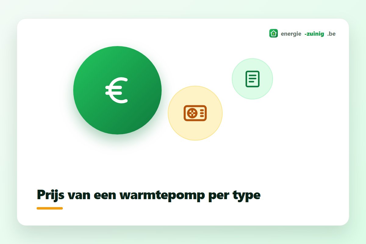 Prijs van een warmtepomp per type voor een woning in Belgie