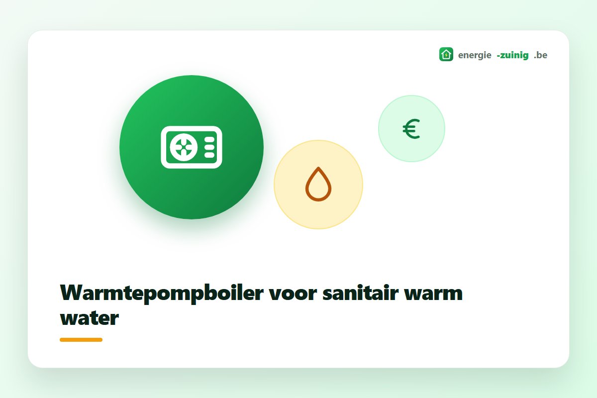 Warmtepompboiler verwarmt sanitair warm water met warmte uit de lucht